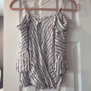 Striped off the shoulder shirt